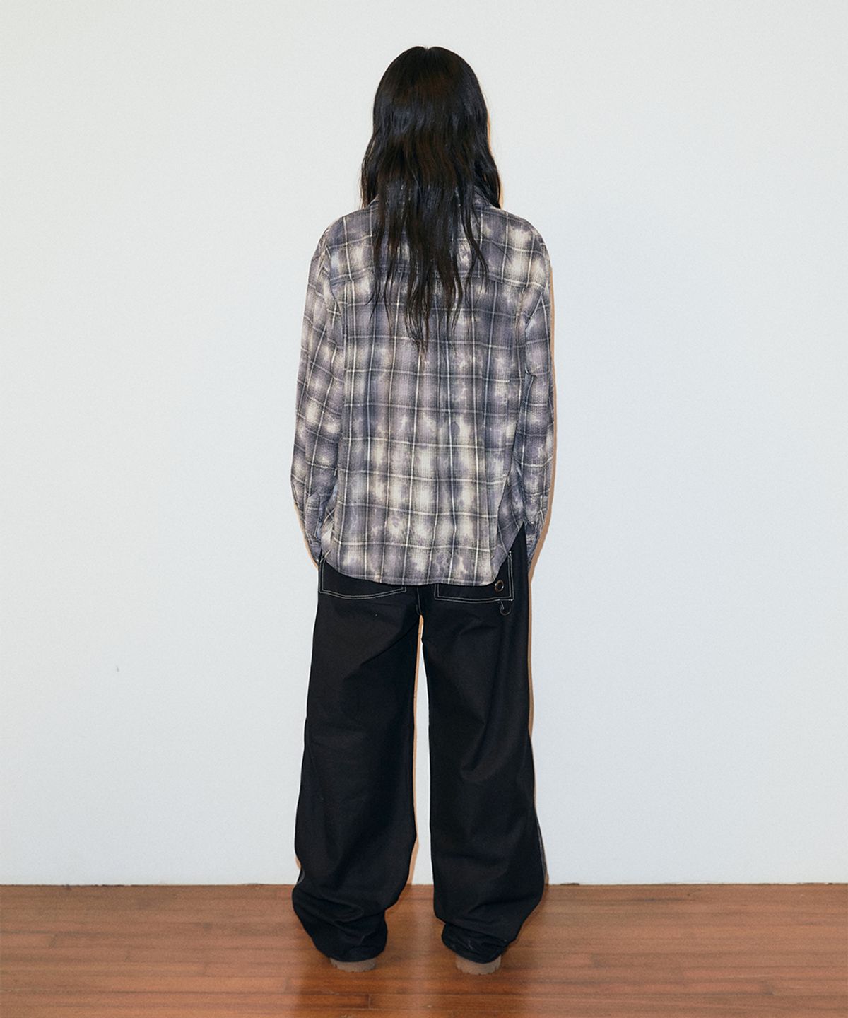 마하그리드(MAHAGRID) OVERDYED CHECK SHIRT CHARCOAL(MG2GSMW321A)