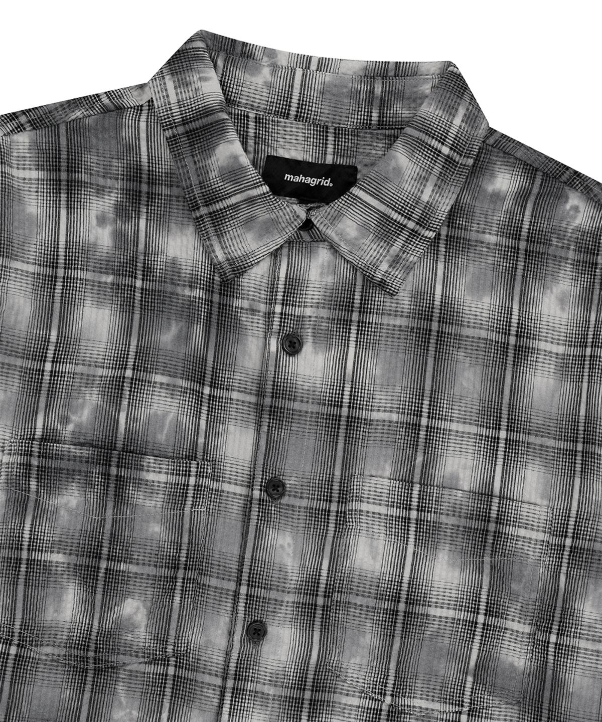 마하그리드(MAHAGRID) OVERDYED CHECK SHIRT CHARCOAL(MG2GSMW321A)