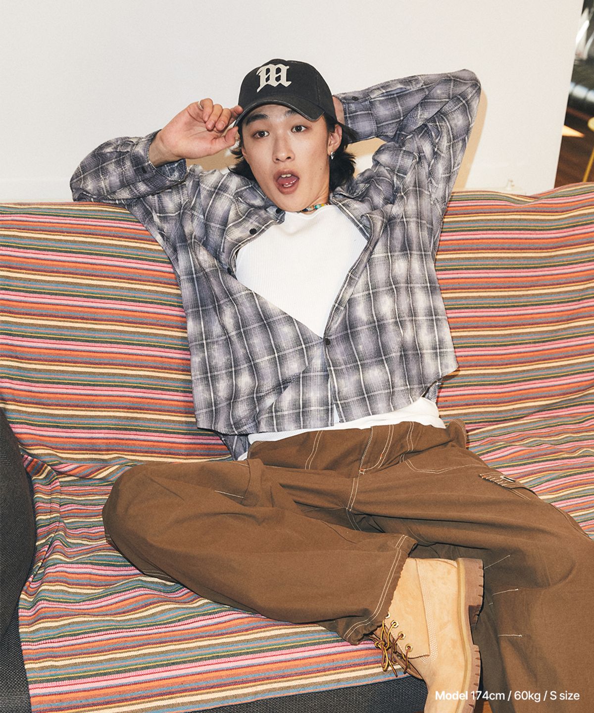 마하그리드(MAHAGRID) OVERDYED CHECK SHIRT CHARCOAL(MG2GSMW321A)