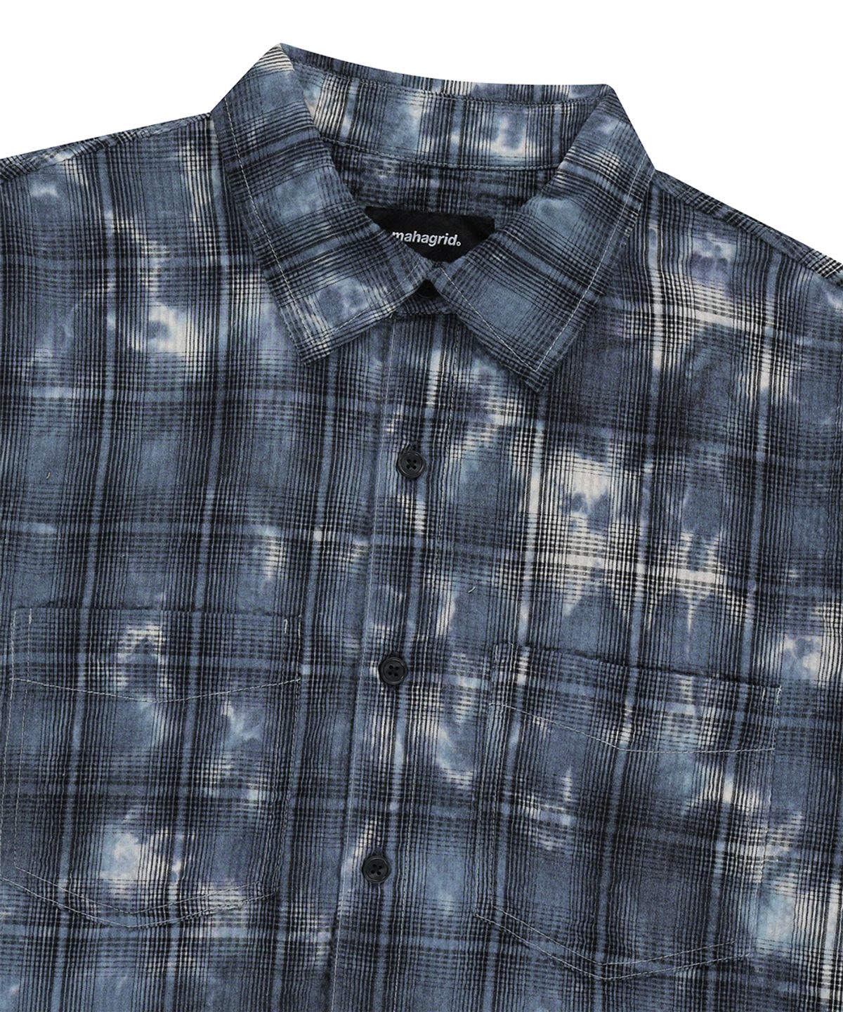 마하그리드(MAHAGRID) OVERDYED CHECK SHIRT INDIGO(MG2GSMW321A)