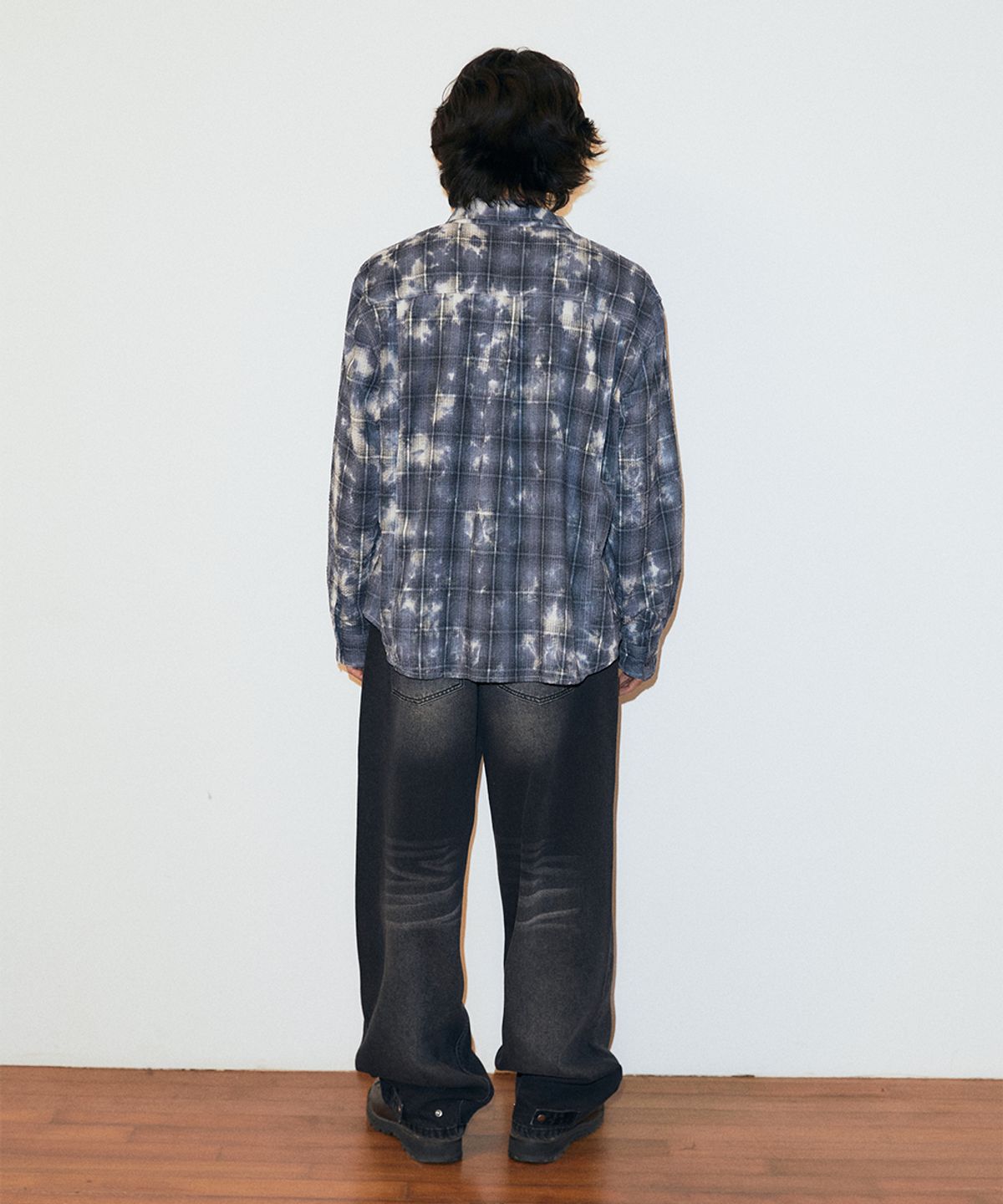 마하그리드(MAHAGRID) OVERDYED CHECK SHIRT INDIGO(MG2GSMW321A)