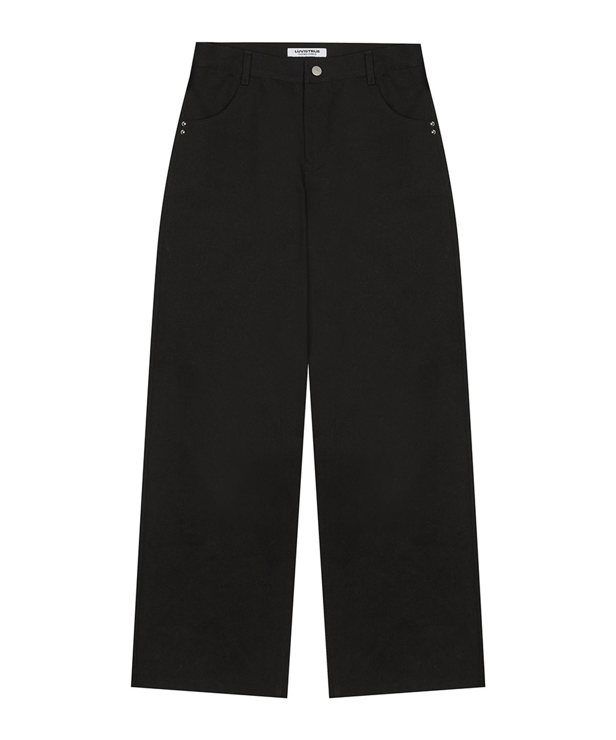 러브이즈트루(LUVISTRUE) BASIC ILOVEU WIDE PANTS(BLACK)