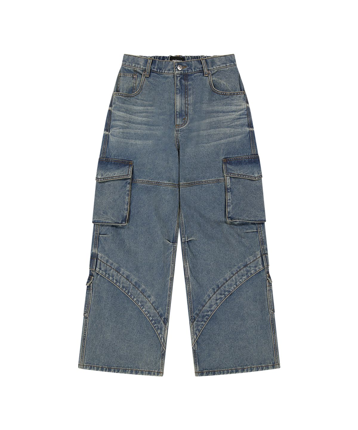 마하그리드(MAHAGRID) WIDE CARGO DENIM PANT BLUE(MG2ESMD112A)