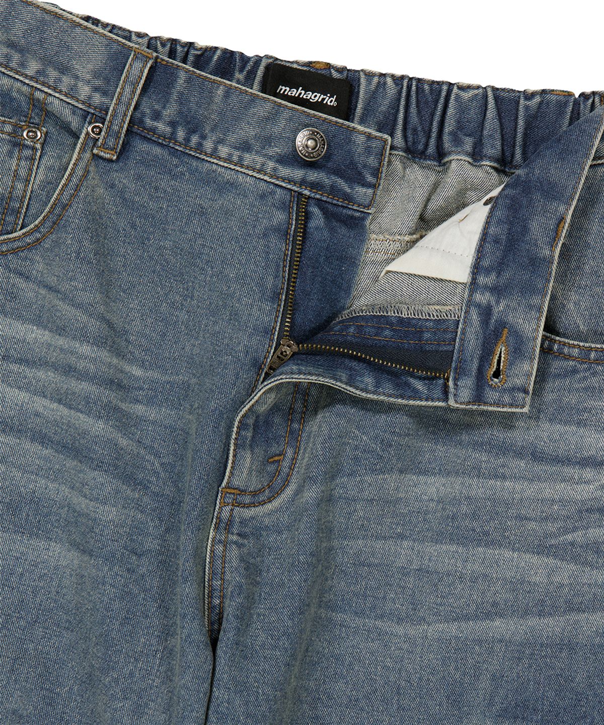 마하그리드(MAHAGRID) WIDE CARGO DENIM PANT BLUE(MG2ESMD112A)