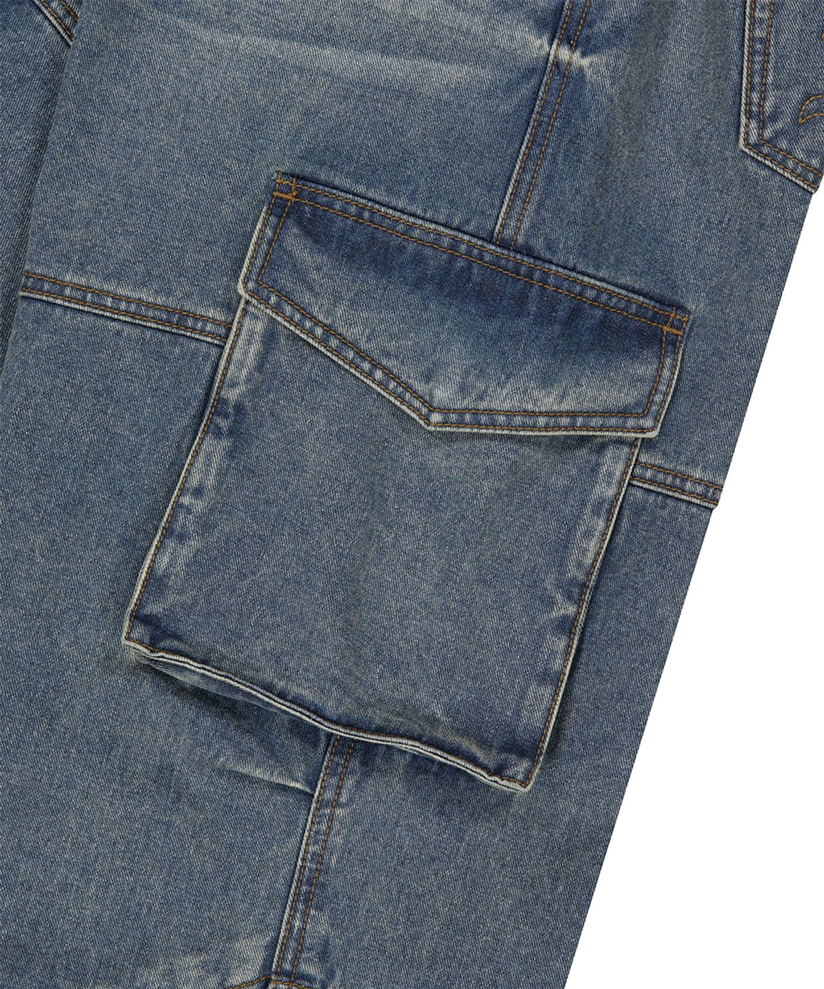 마하그리드(MAHAGRID) WIDE CARGO DENIM PANT BLUE(MG2ESMD112A)