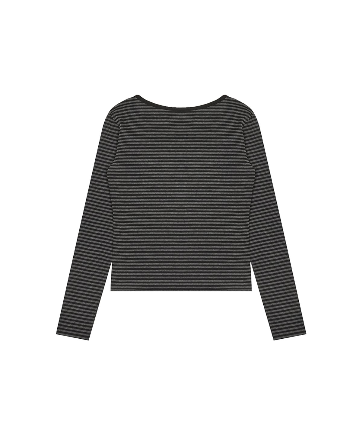 러브이즈트루(LUVISTRUE) BASIC ILOVEU SLEEVE TEE(CHARCOAL)