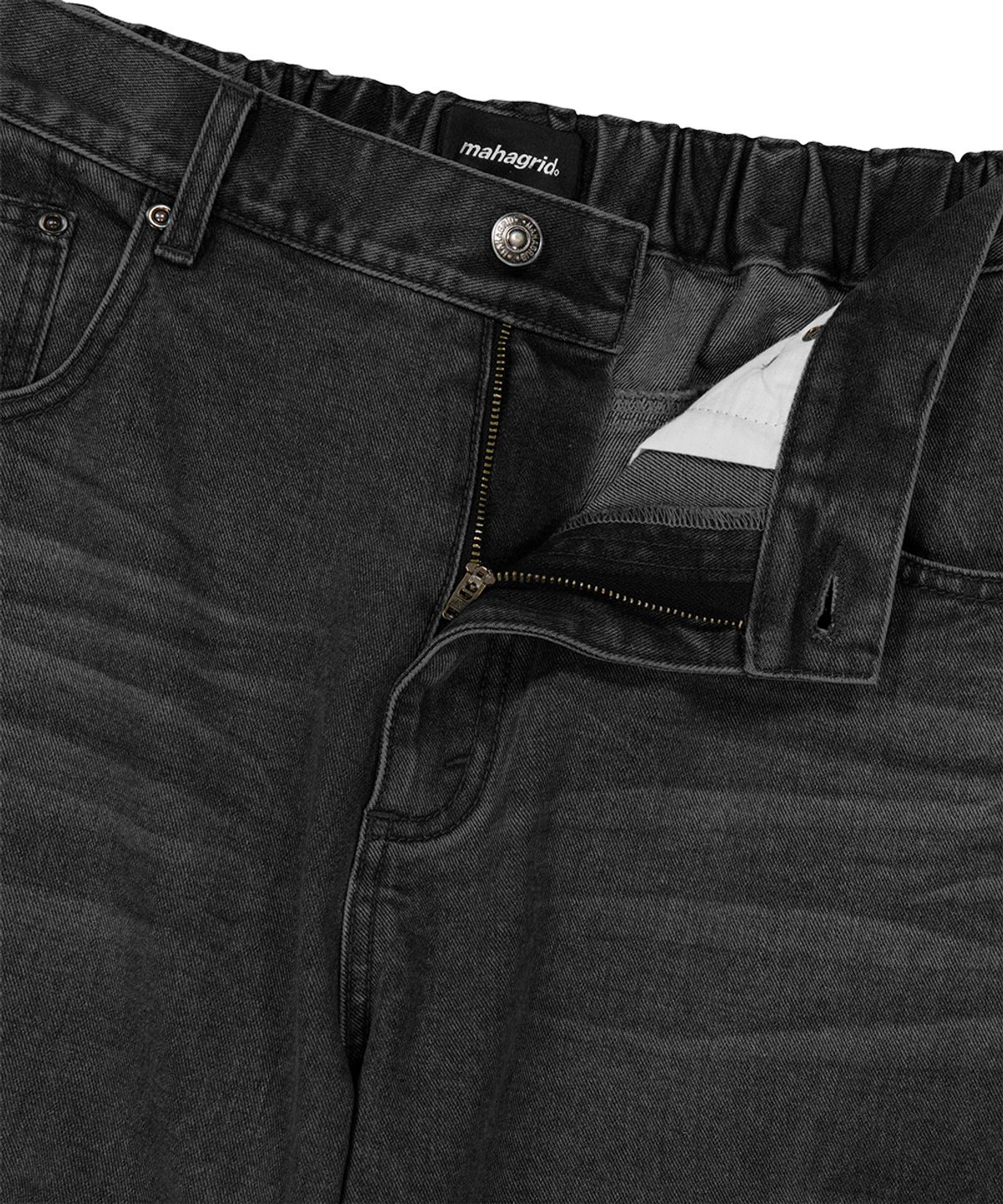 마하그리드(MAHAGRID) WIDE CARGO DENIM PANT BLACK(MG2ESMD112A)