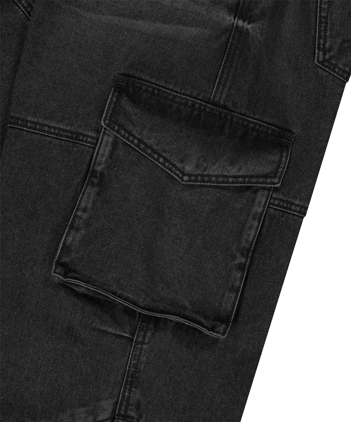 마하그리드(MAHAGRID) WIDE CARGO DENIM PANT BLACK(MG2ESMD112A)