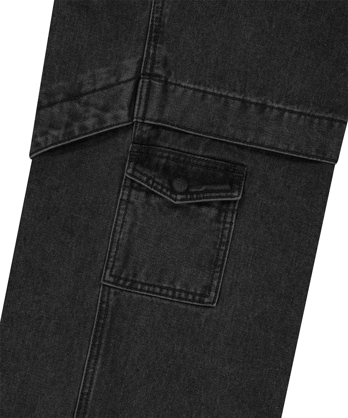 마하그리드(MAHAGRID) WIDE CARGO DENIM PANT BLACK(MG2ESMD112A)