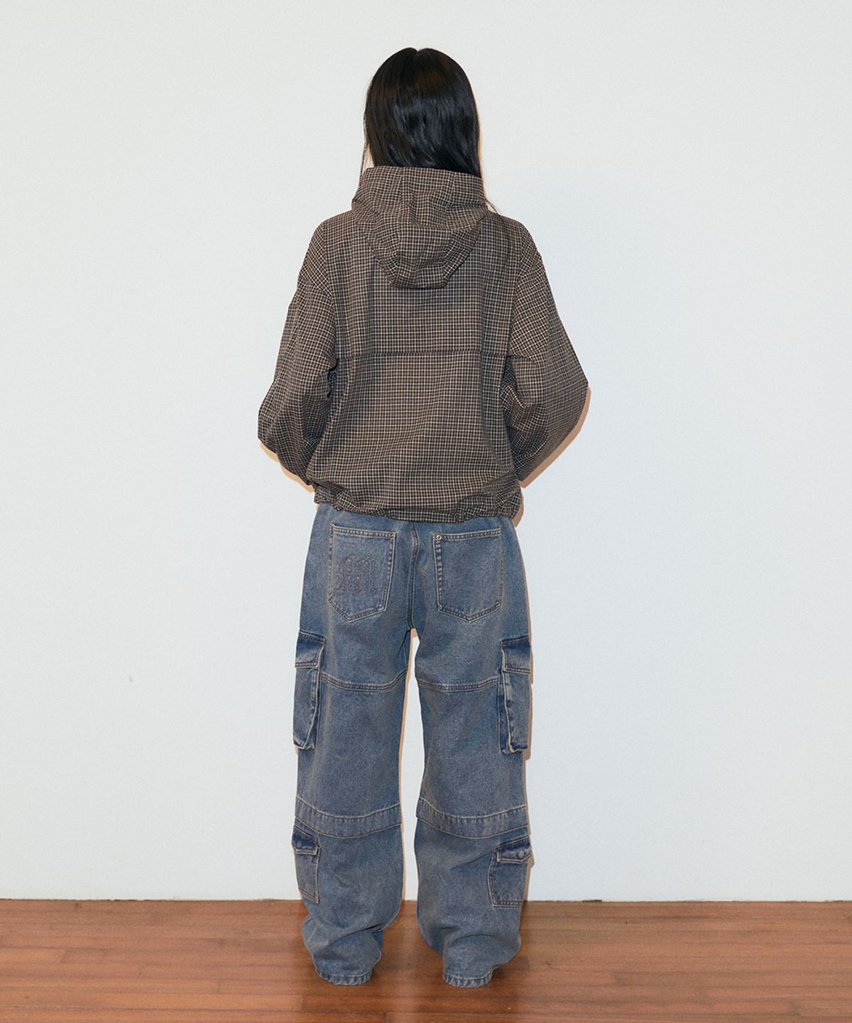 마하그리드(MAHAGRID) WIDE CARGO DENIM PANT BLACK(MG2ESMD112A)