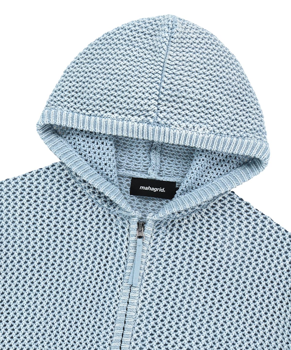 마하그리드(MAHAGRID) PIGMENT MESH ZIP UP KNIT SKY BLUE(MG2GSMK687A)
