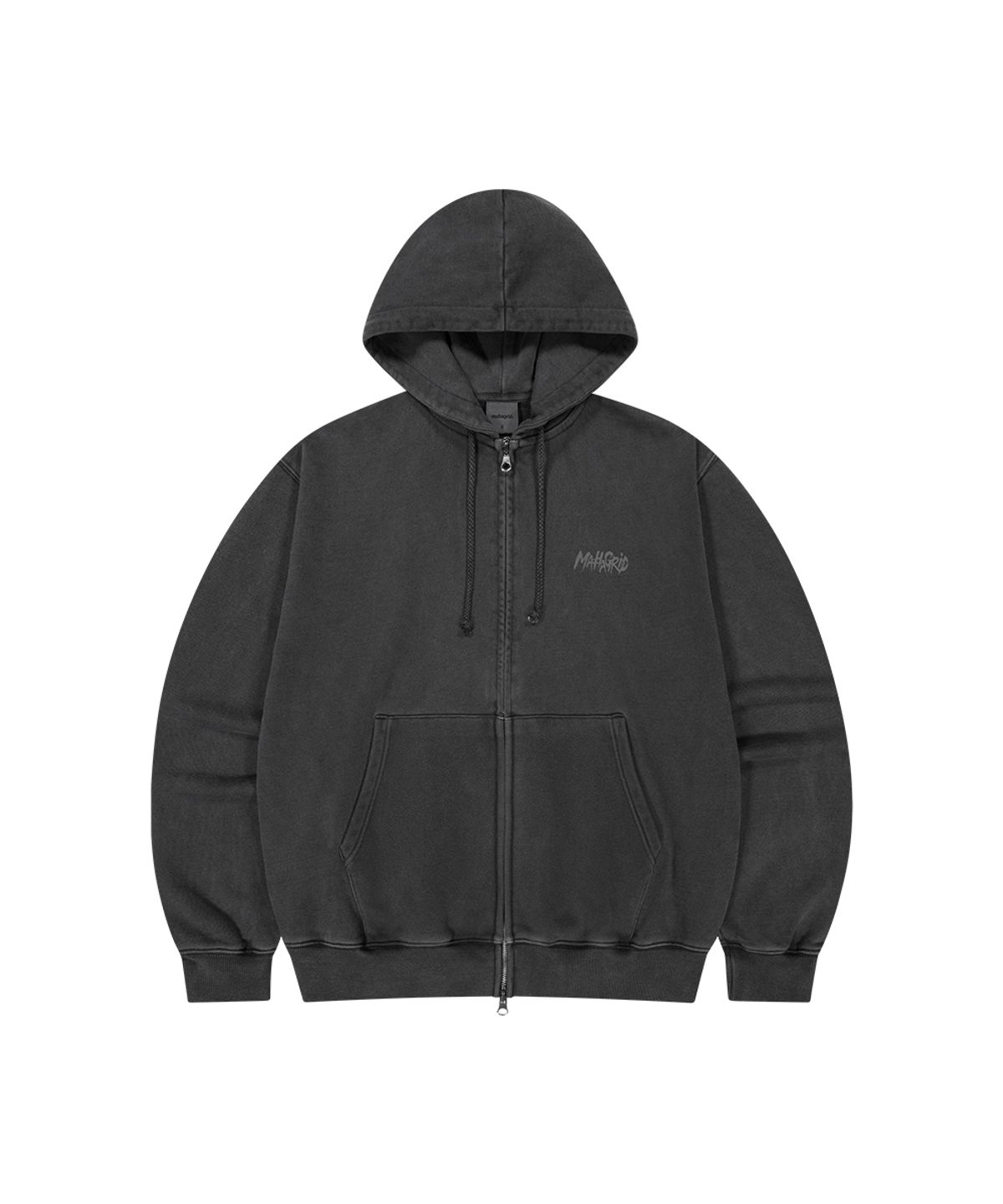 마하그리드(MAHAGRID) SLASH LOGO PIGMENT ZIP UP HOODIE CHARCOAL(MG2FFMM491A)