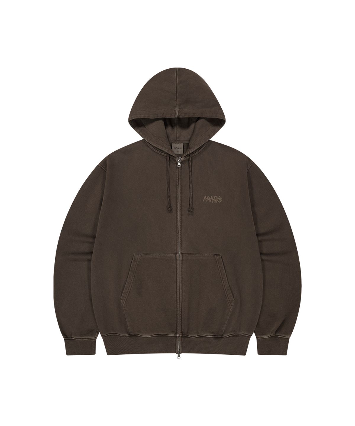 마하그리드(MAHAGRID) SLASH LOGO PIGMENT ZIP UP HOODIE BROWN(MG2FFMM491A)