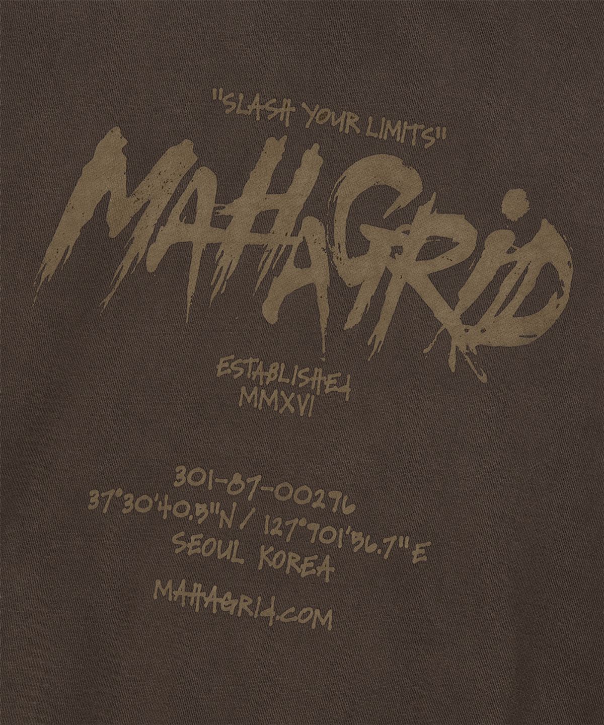 마하그리드(MAHAGRID) SLASH LOGO PIGMENT ZIP UP HOODIE BROWN(MG2FFMM491A)
