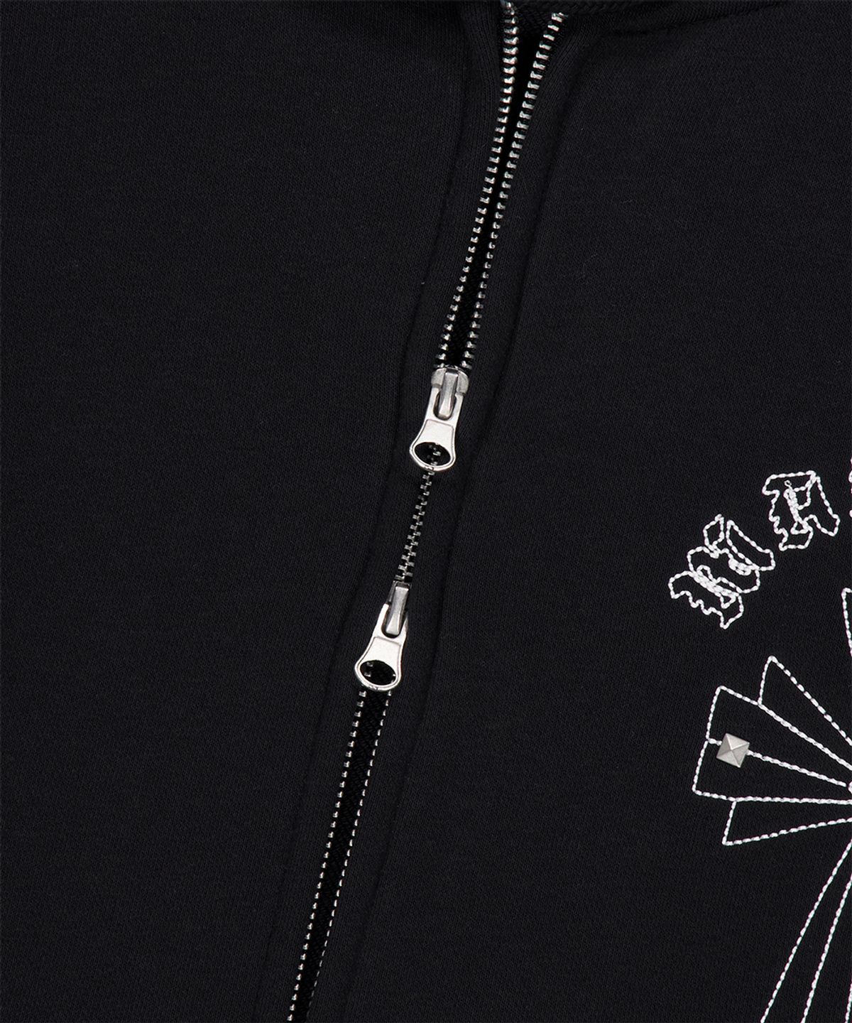 마하그리드(MAHAGRID) CROSS STUD HOOD ZIP UP BLACK(MG2GSMM480A)