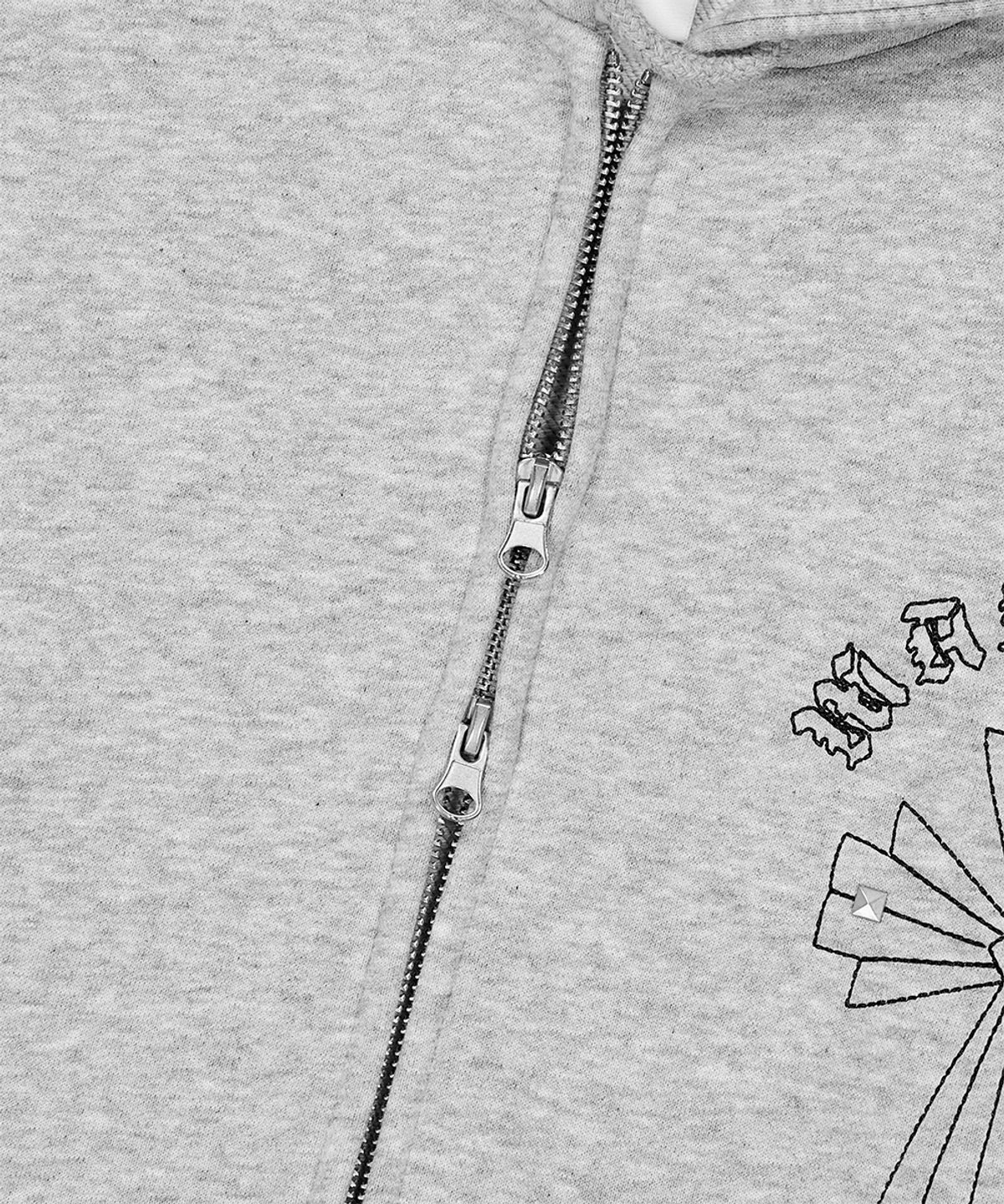 마하그리드(MAHAGRID) CROSS STUD HOOD ZIP UP GREY(MG2GSMM480A)