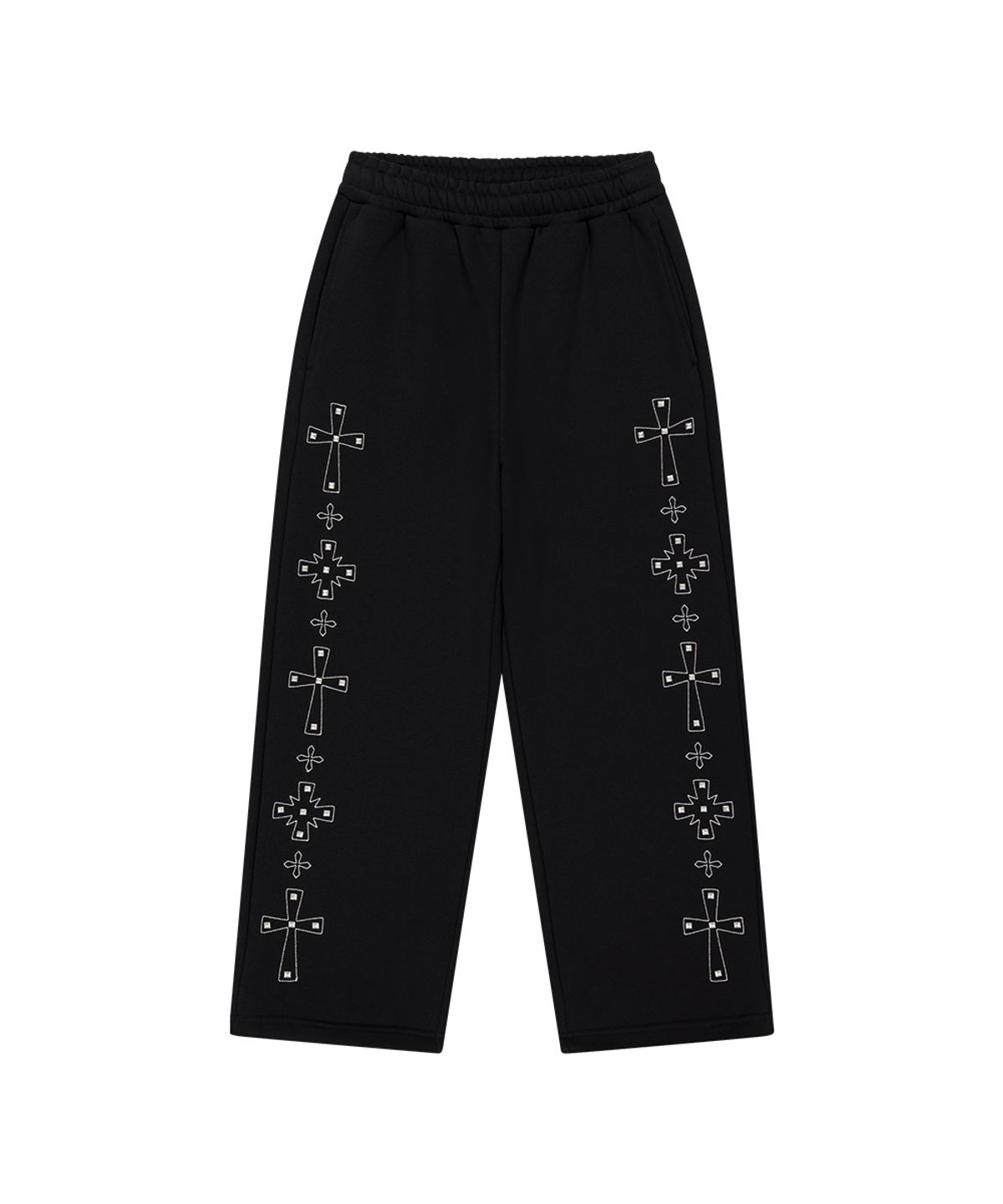 마하그리드(MAHAGRID) CROSS STUD SWEATPANT BLACK(MG2GSMPA09A)