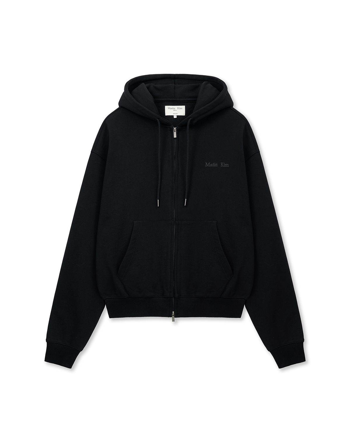 MUSINSA公式 | MATIN KIM BACK LOGO ESSENTIAL HOODY ZIP UP IN BLACK