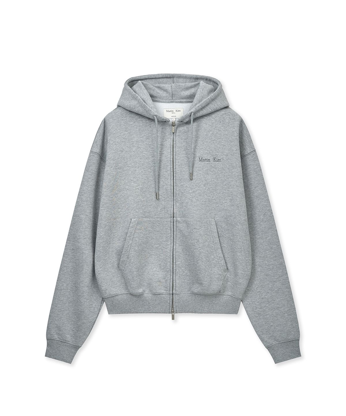 MUSINSA公式 | MATIN KIM BACK LOGO ESSENTIAL HOODY ZIP UP IN GREY