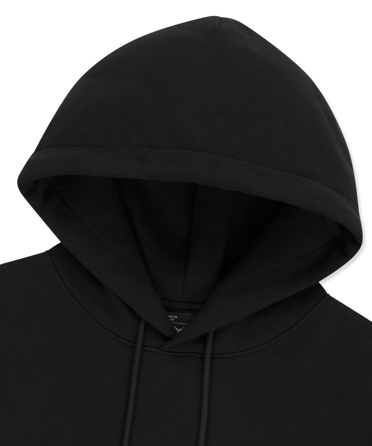 브라운브레스(BROWNBREATH) W TAG CROP HOODIE - BLACK
