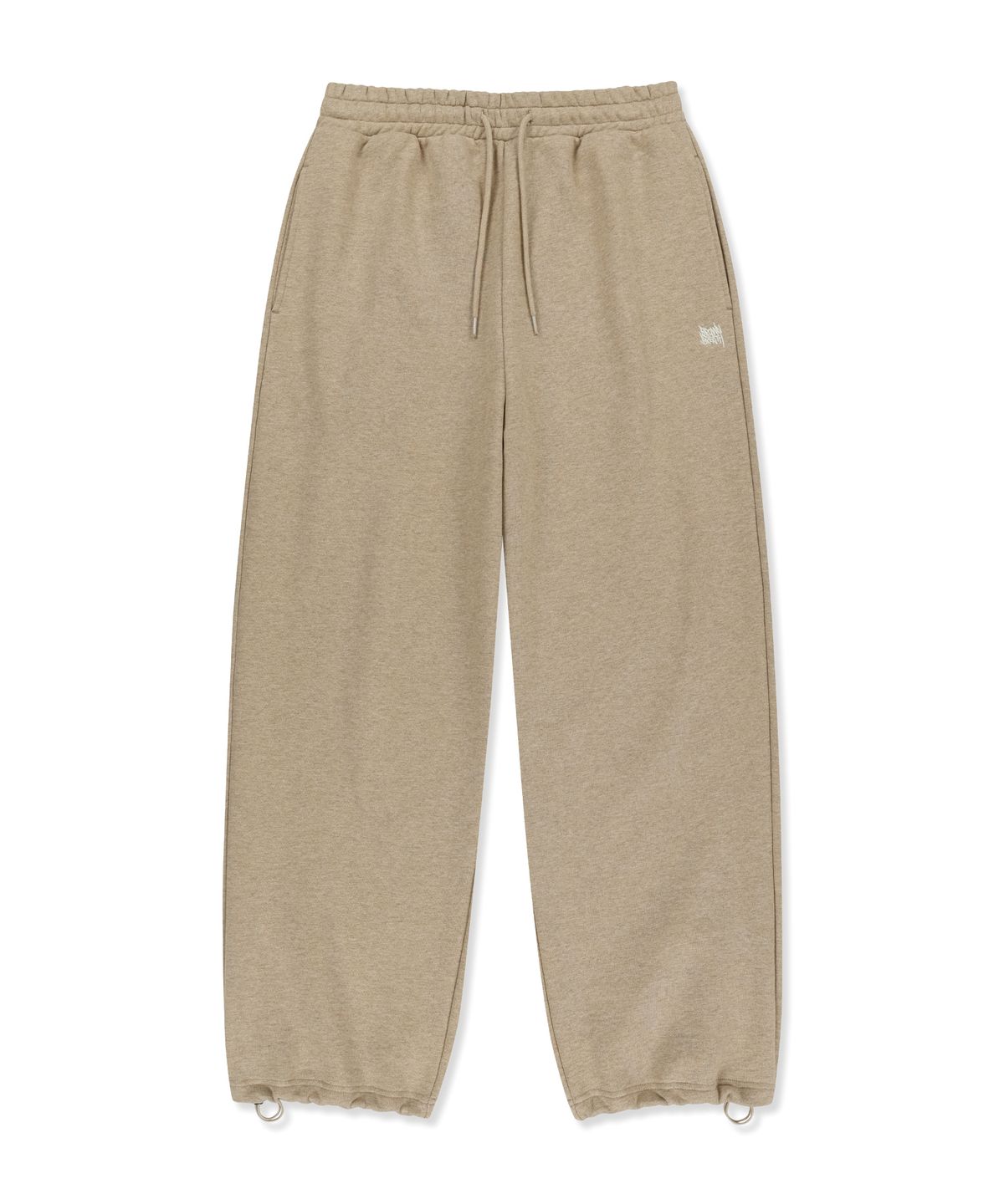 브라운브레스(BROWNBREATH) OG TAG WIDE SWEAT PANTS - MELANGE BEIGE