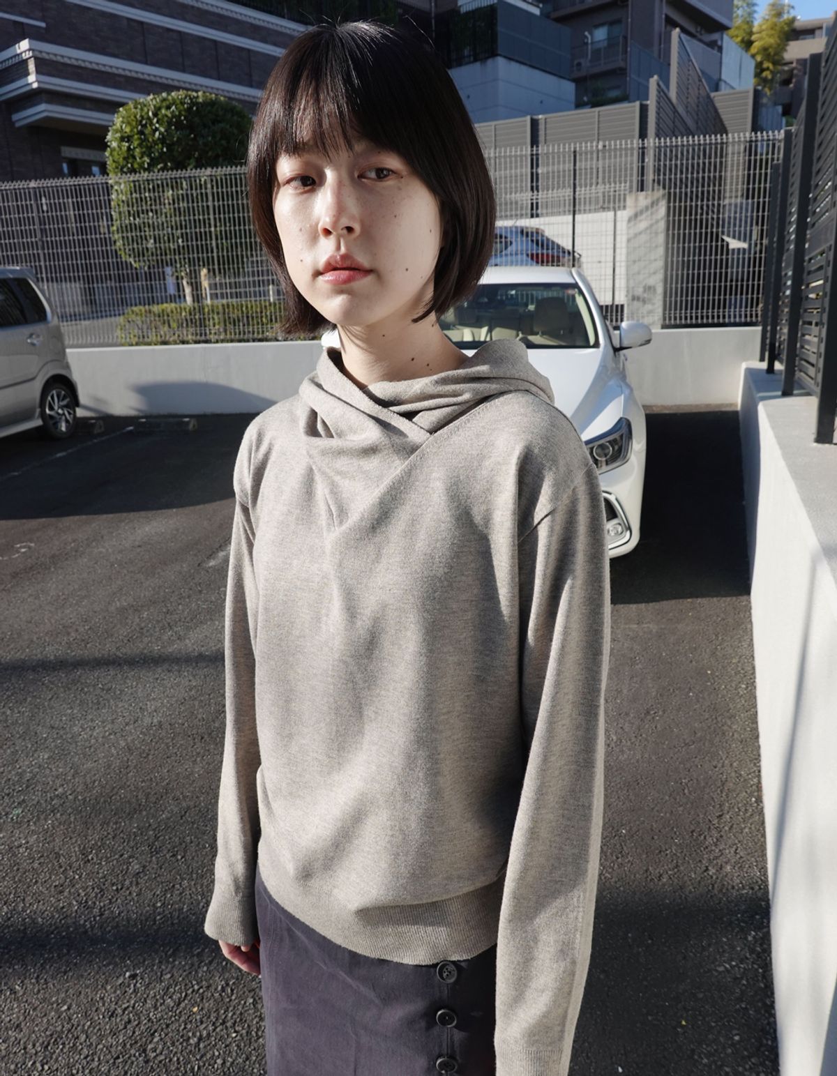 사로스(saros) saros knit hooded - Light Brown(1)