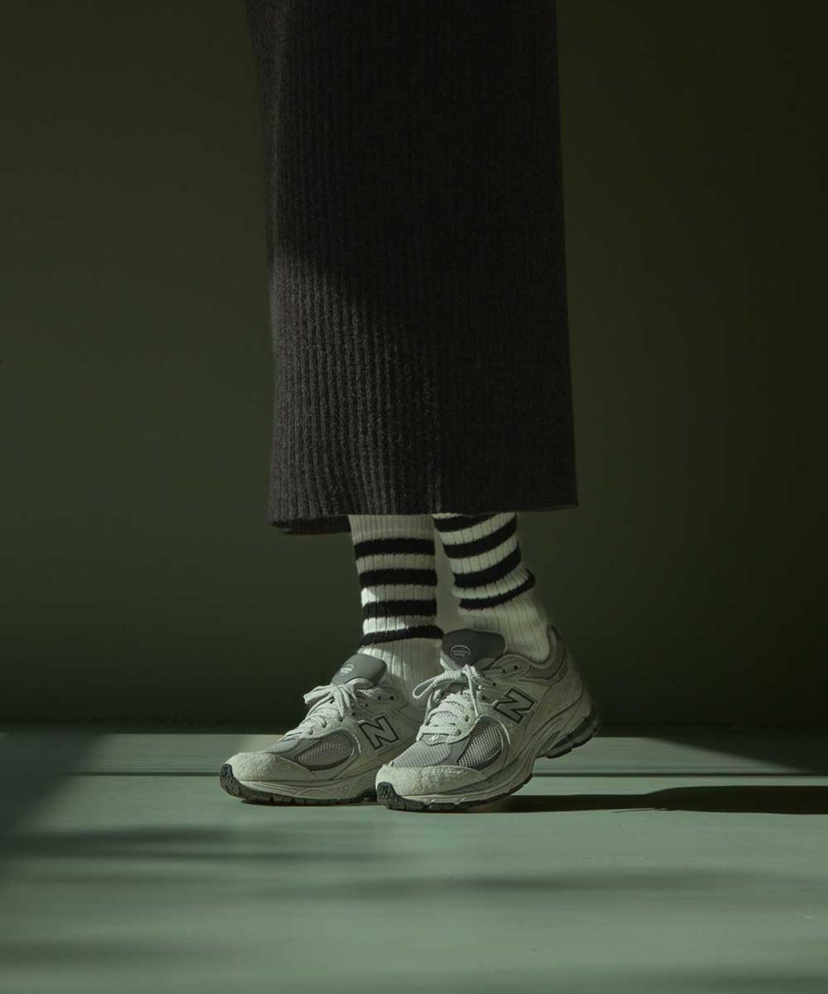 보타(VOTTA) VINTAGE STRIPED COTTON RIBBED- Bright White/Black