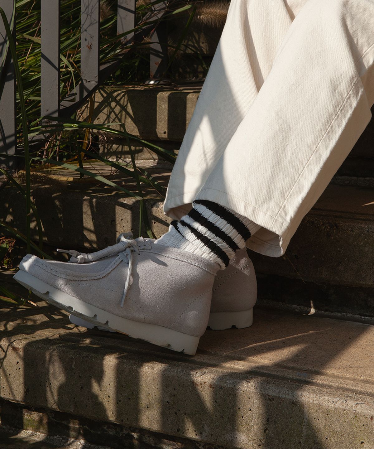 보타(VOTTA) VINTAGE STRIPED COTTON RIBBED- Bright White/Black