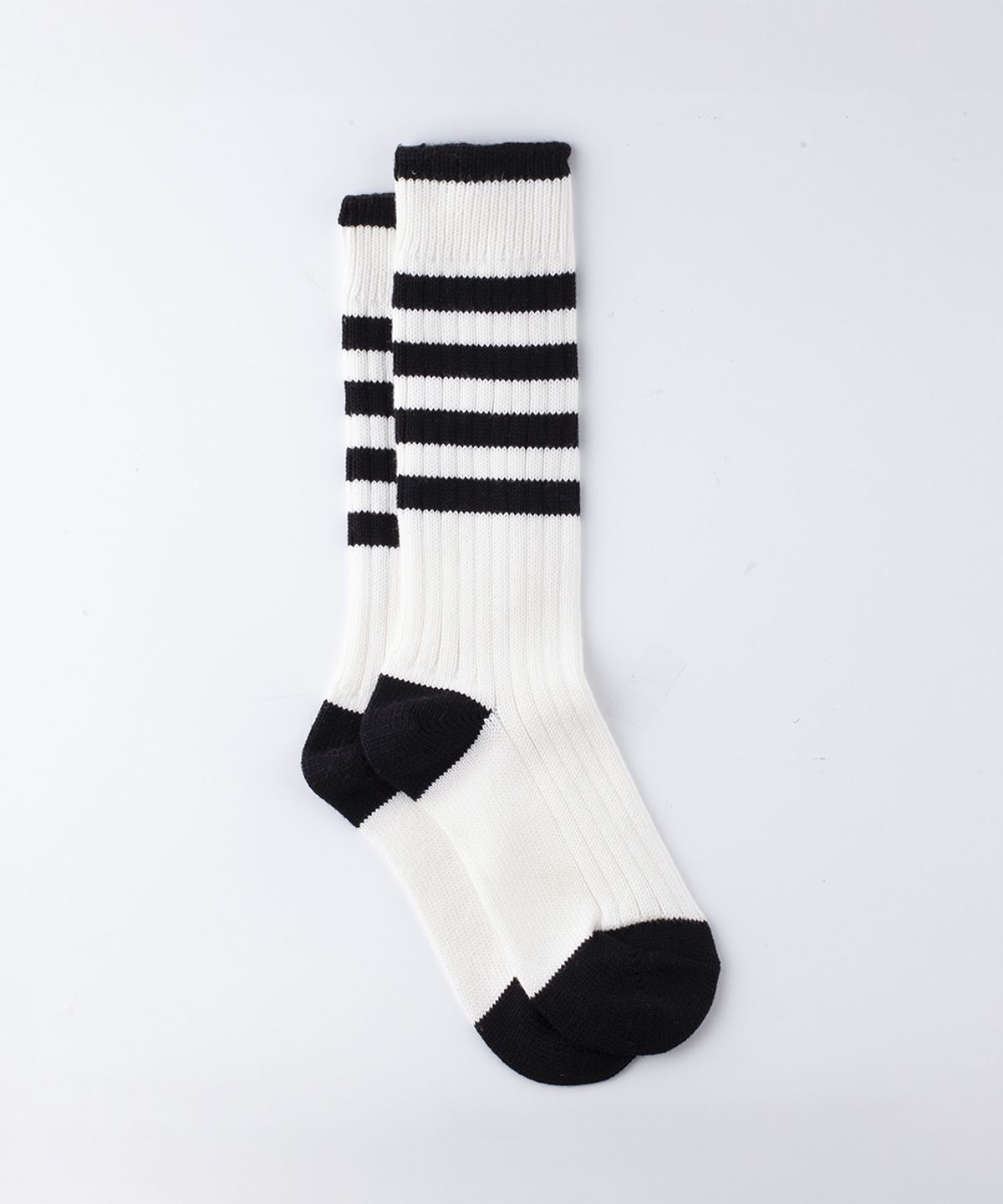 보타(VOTTA) VINTAGE STRIPED COTTON RIBBED- Bright White/Black