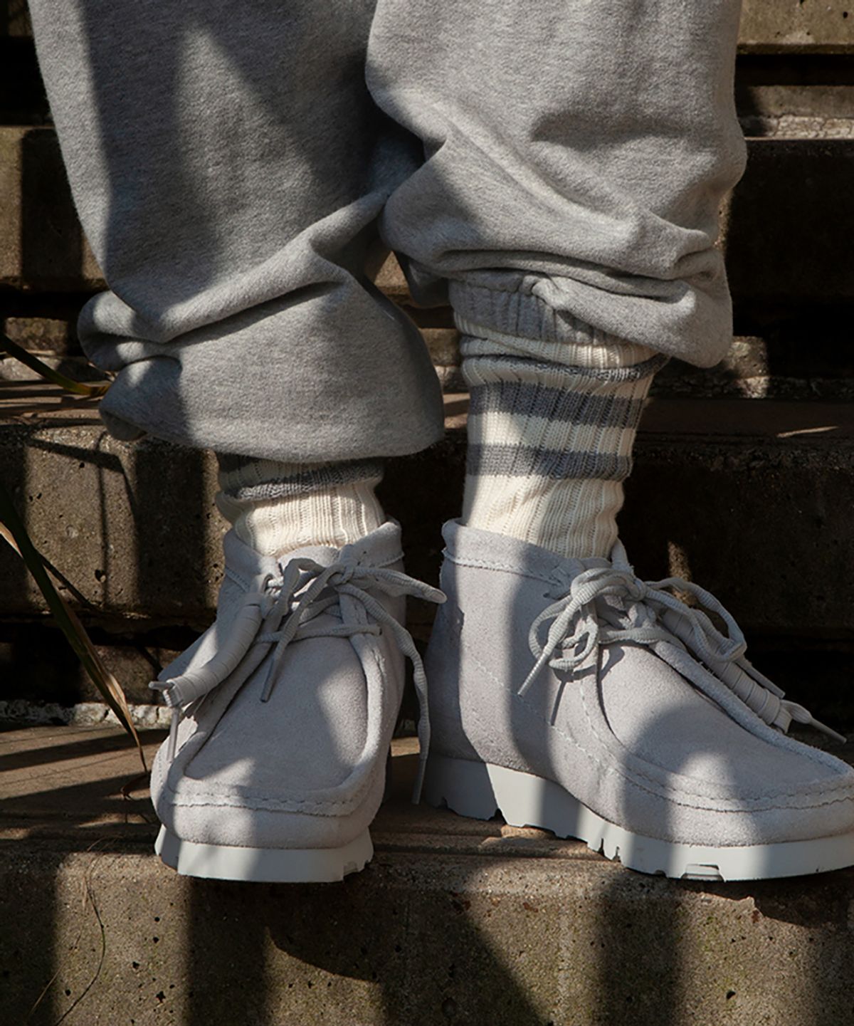 보타(VOTTA) VINTAGE STRIPED COTTON RIBBED-Cream/Melange Gray