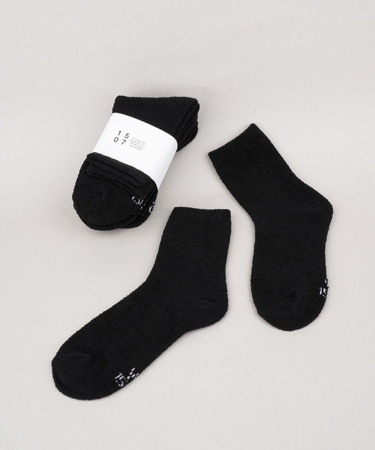 일오공칠(IL-O-GONG-CHIL) [3PACK] 1507 포근한 잠자리를 위한 수면양말 -블랙(woman)
