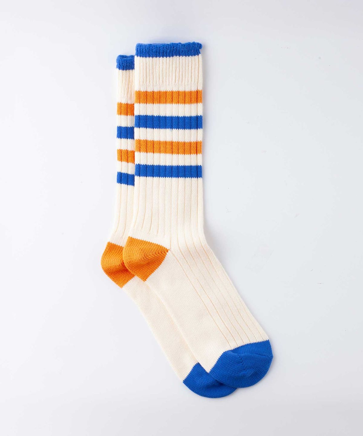 보타(VOTTA) VINTAGE STRIPED COTTON RIBBED-Vanilla Cream/BlueOrange
