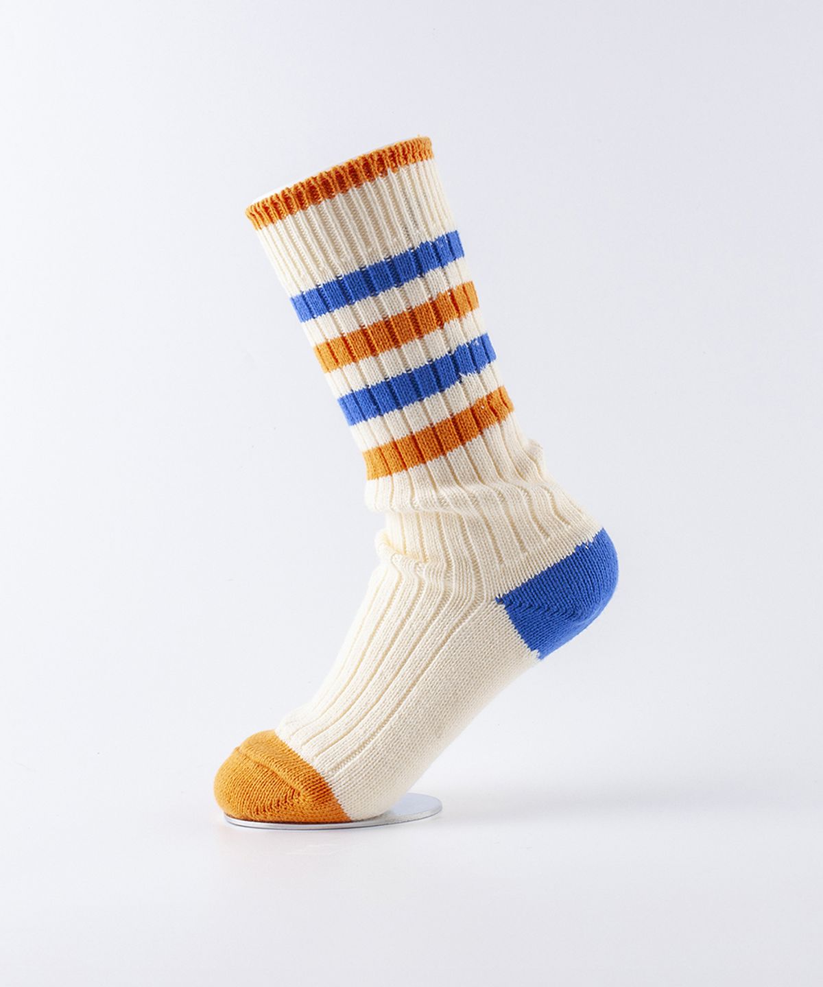 보타(VOTTA) W VINTAGE STRIPED COTTON RIBBED-Vanilla Cream/OrangeBlue