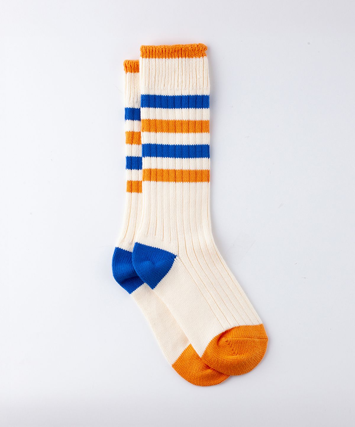 보타(VOTTA) W VINTAGE STRIPED COTTON RIBBED-Vanilla Cream/OrangeBlue