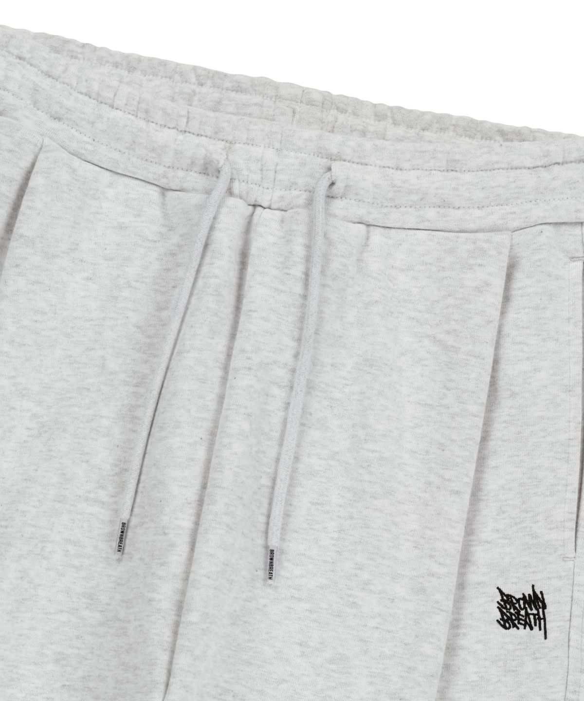 브라운브레스(BROWNBREATH) TAG TWO TUCK WIDE SWEAT PANTS - ASH