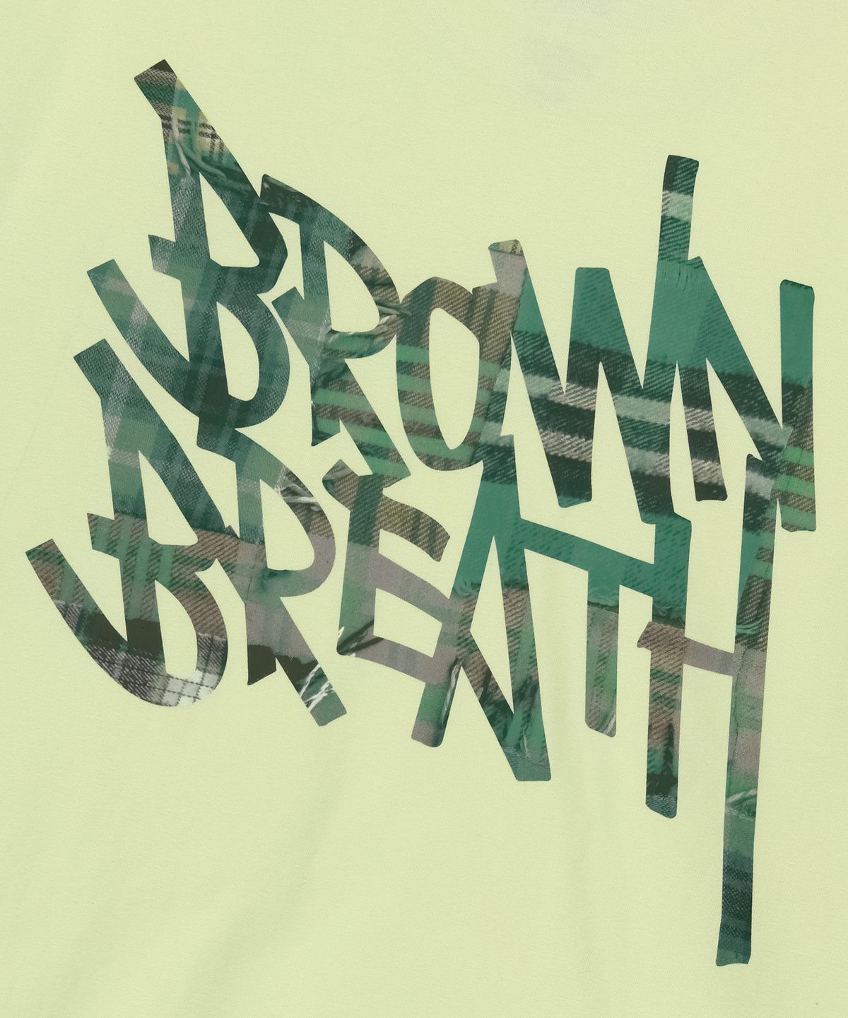 브라운브레스(BROWNBREATH) PATCHWORK CHECK TAG LONGSLEEVE - LIME