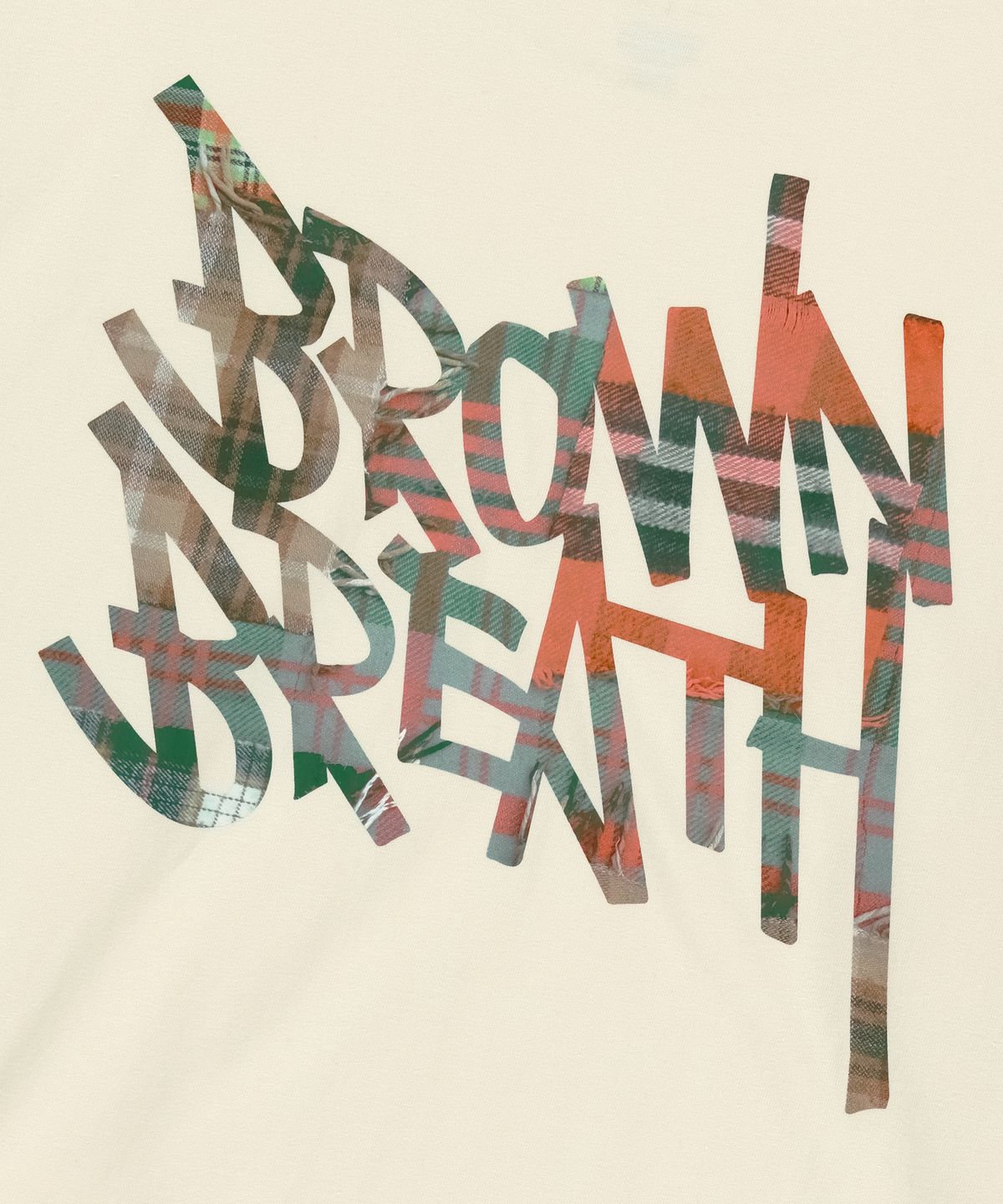 브라운브레스(BROWNBREATH) PATCHWORK CHECK TAG LONGSLEEVE - CREAM