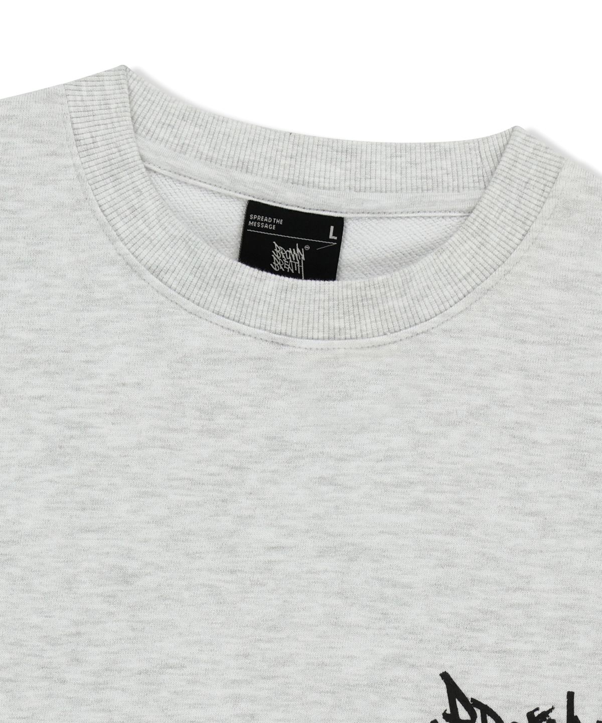 브라운브레스(BROWNBREATH) CRACKED TAG CREWNECK - ASH