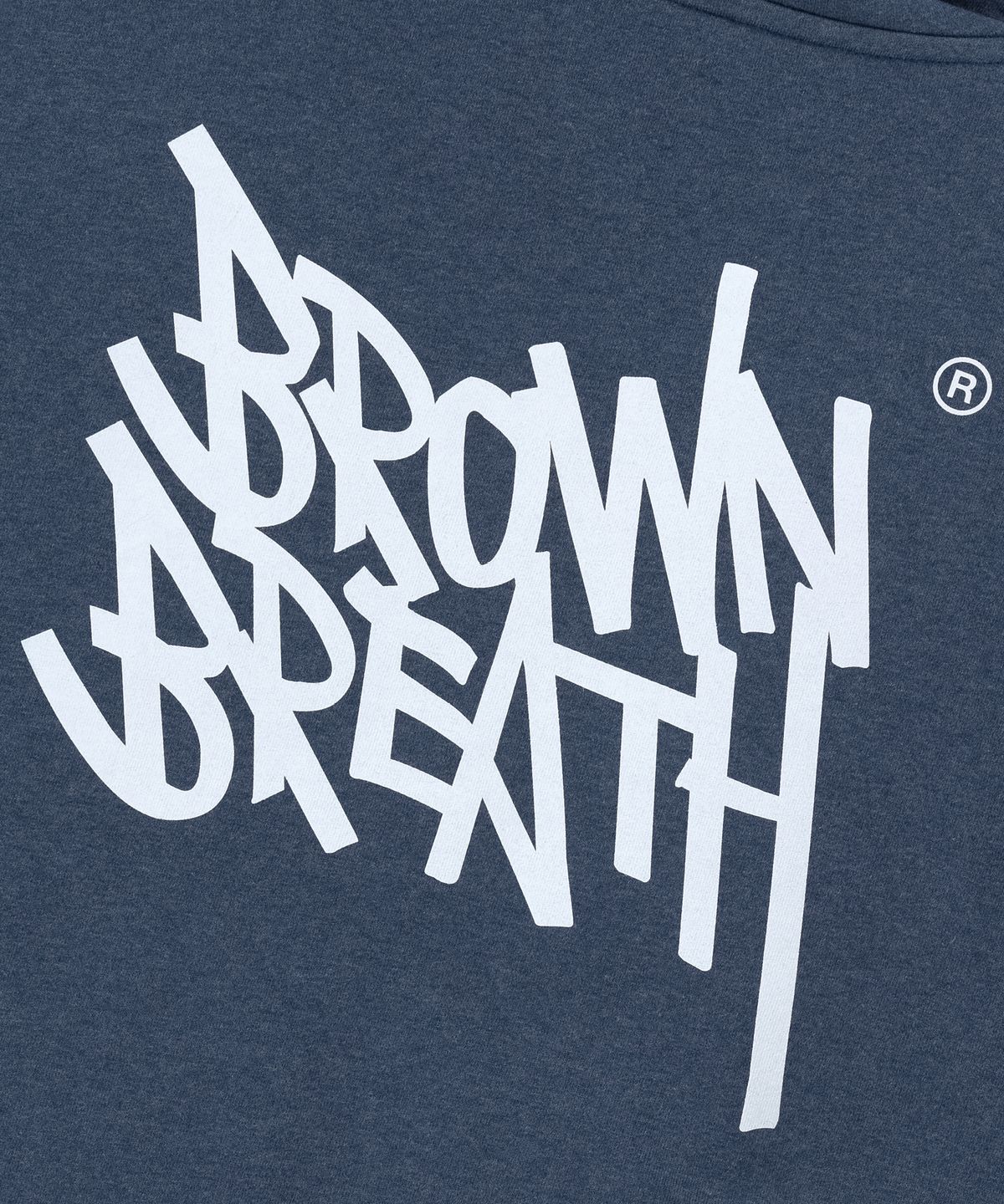 브라운브레스(BROWNBREATH) TAG HOODIE - MELANGE BLUE