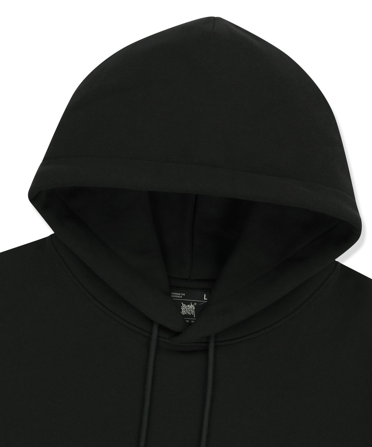 브라운브레스(BROWNBREATH) PATCHWORK TAG HOODIE - BLACK