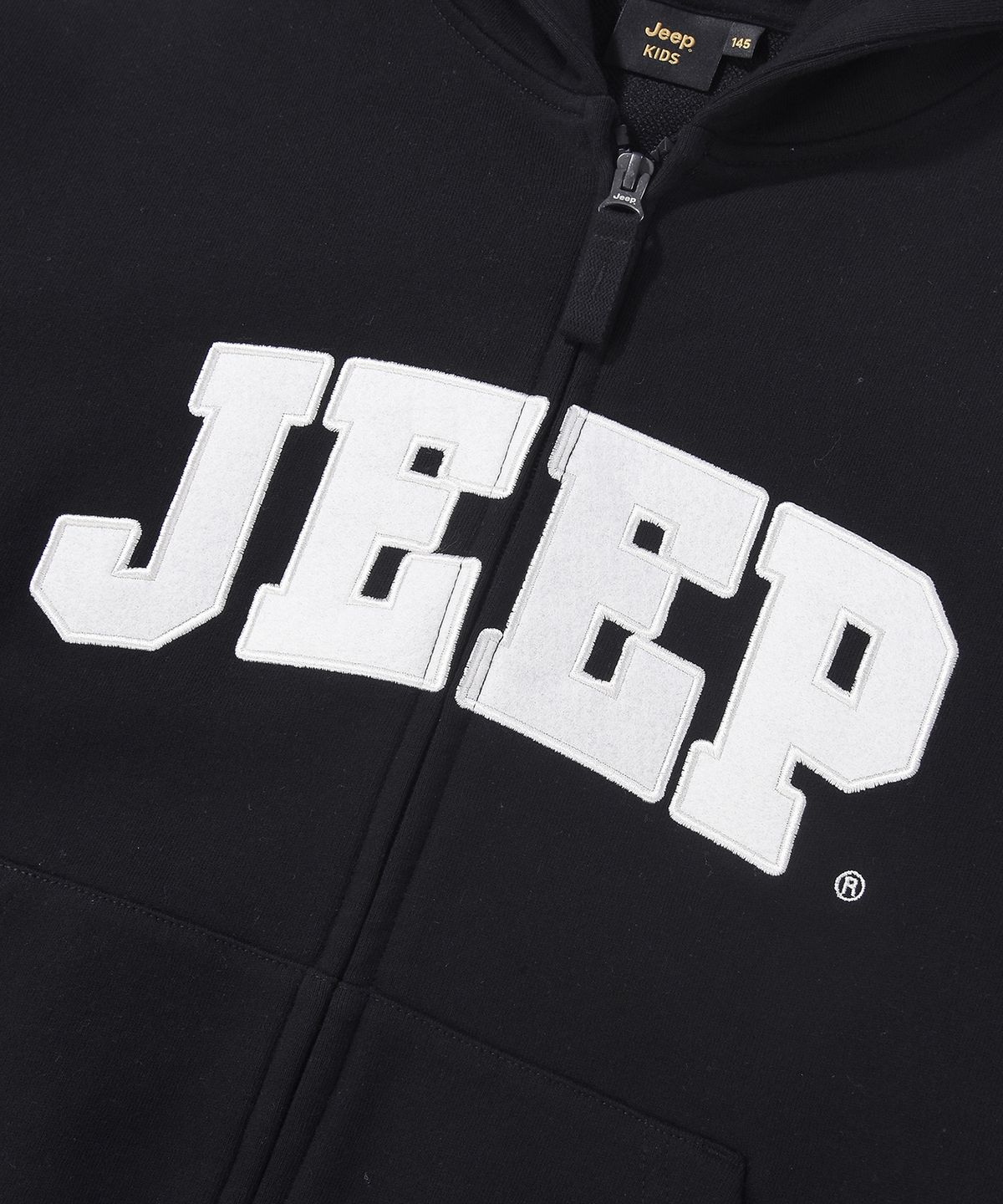 지프키즈(JEEPKIDS) 아플라케 빅로고 후드집업(KR5TZU075BK)