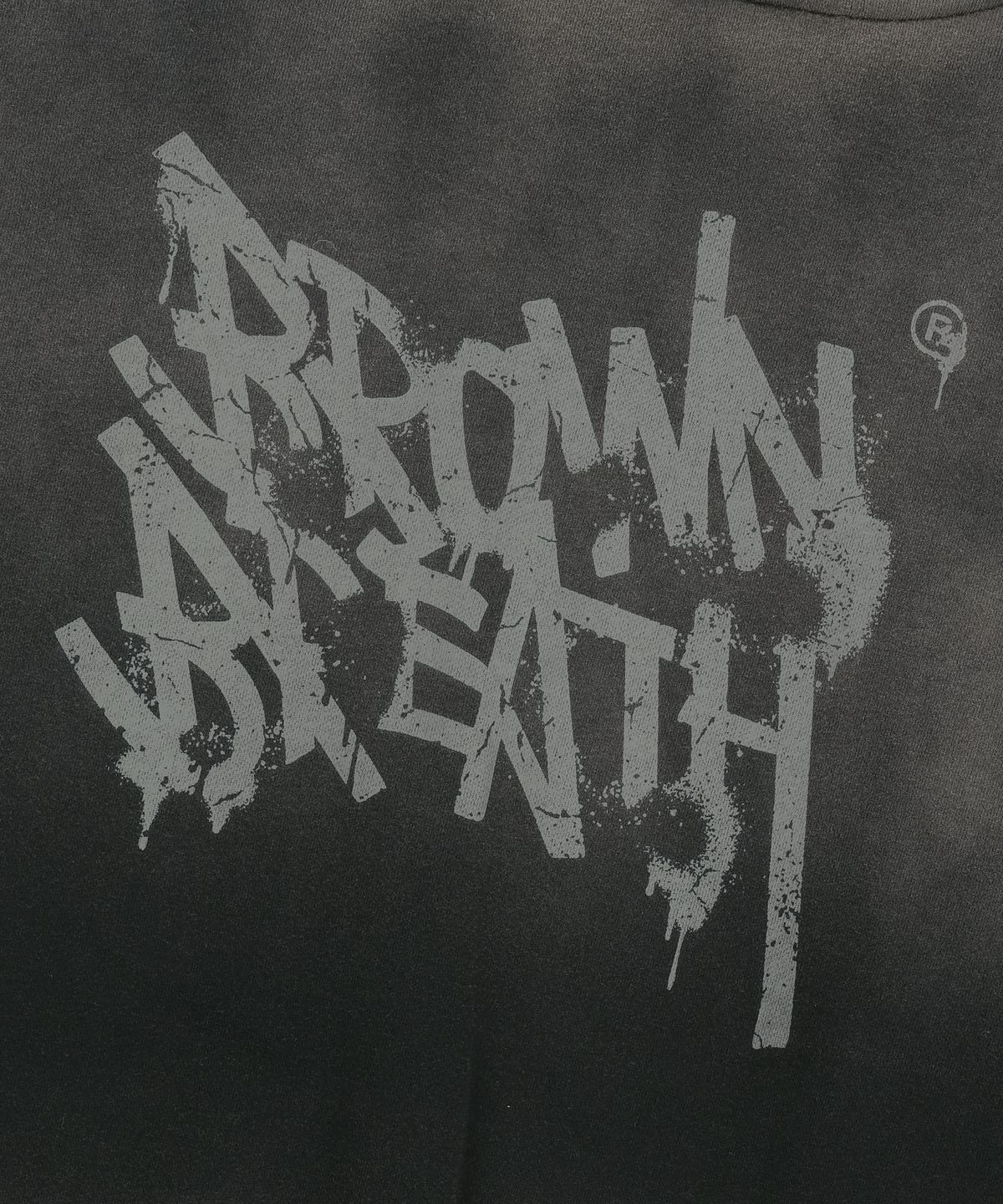 브라운브레스(BROWNBREATH) SPRAYED TAG HOOD ZIP UP - BLACK