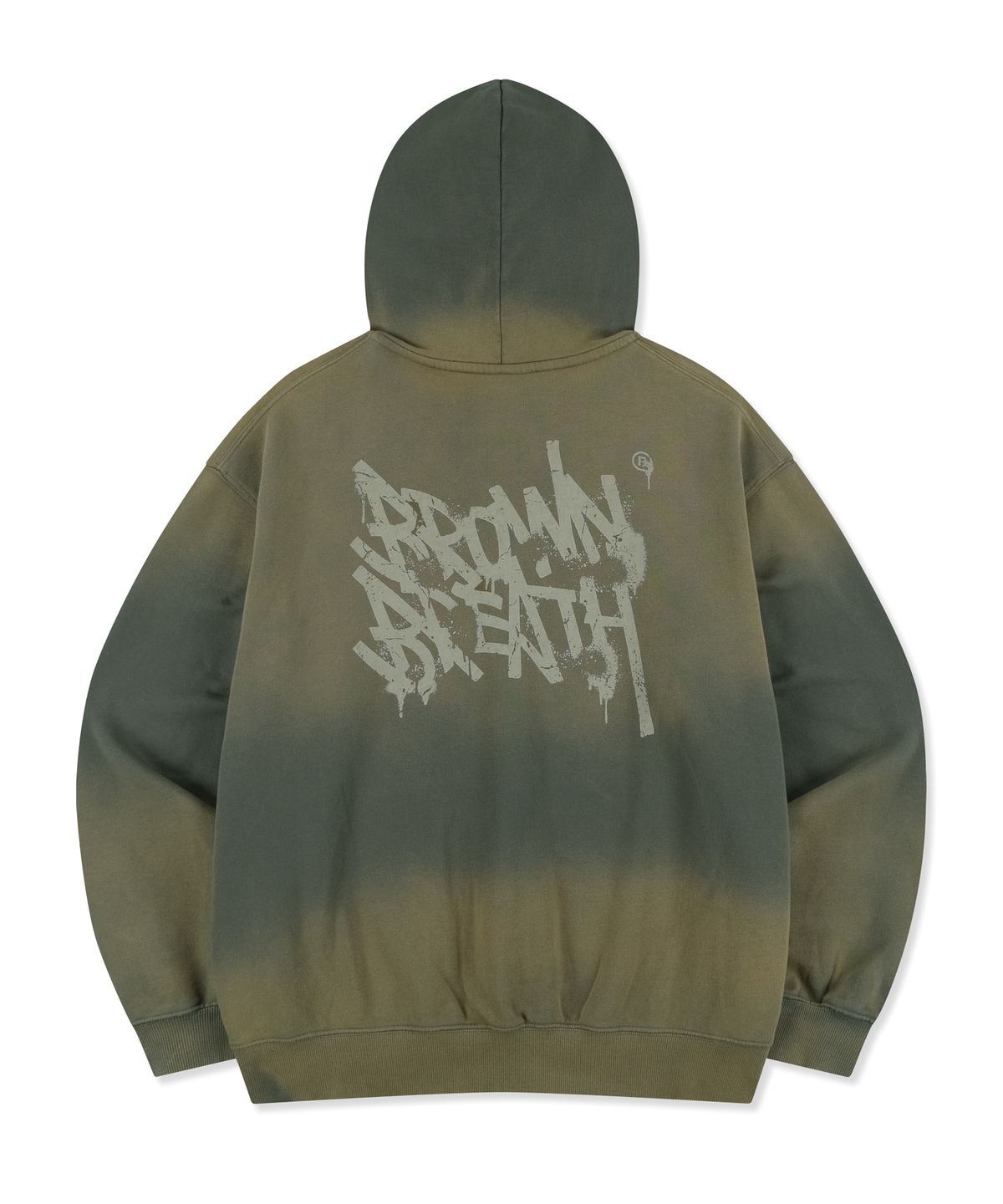브라운브레스(BROWNBREATH) SPRAYED TAG HOOD ZIP UP - KHAKI