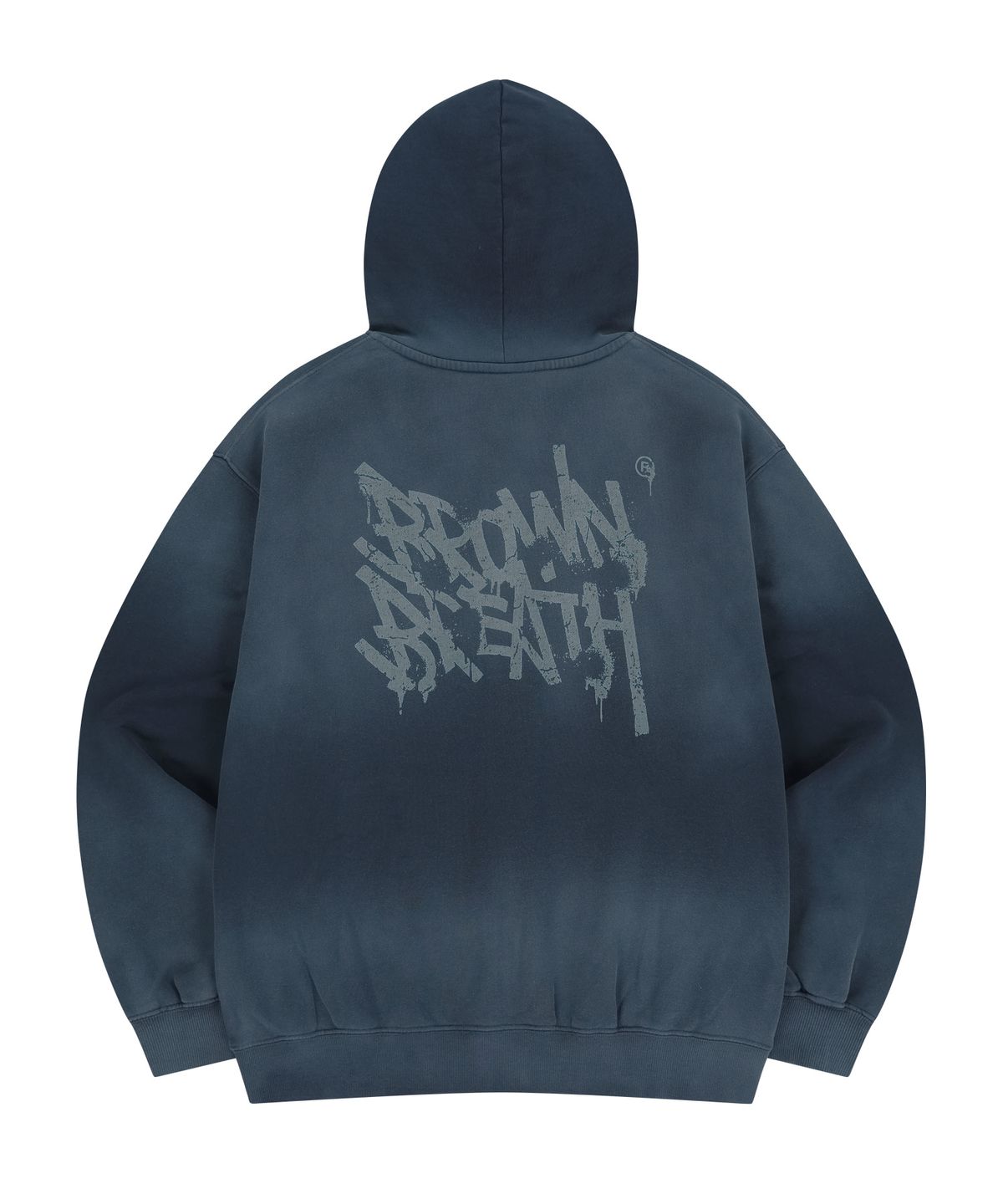 브라운브레스(BROWNBREATH) SPRAYED TAG HOOD ZIP UP - BLUE