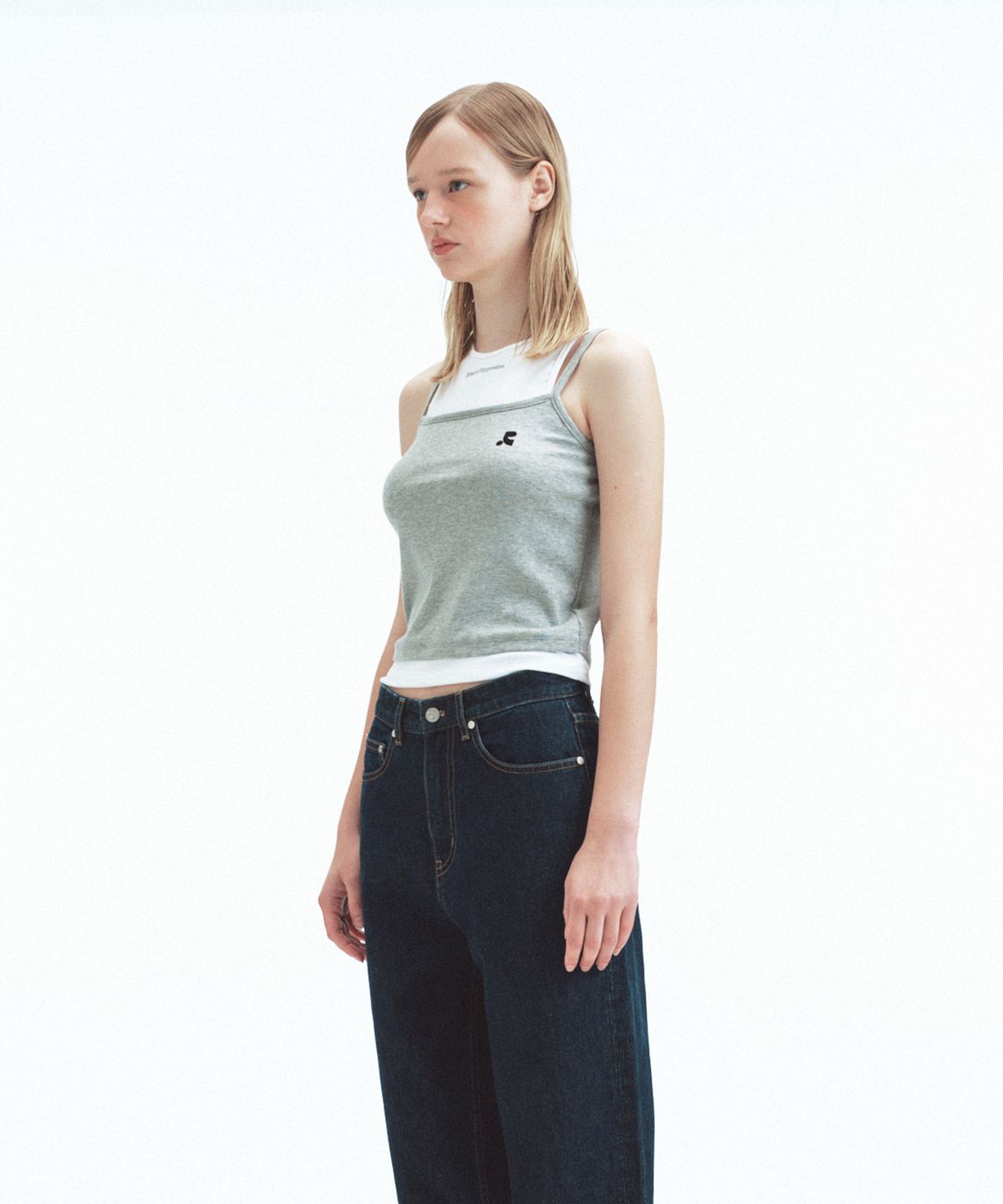 레스트앤레크레이션(REST&RECREATION) LAYERED SLEEVELESS - GREY