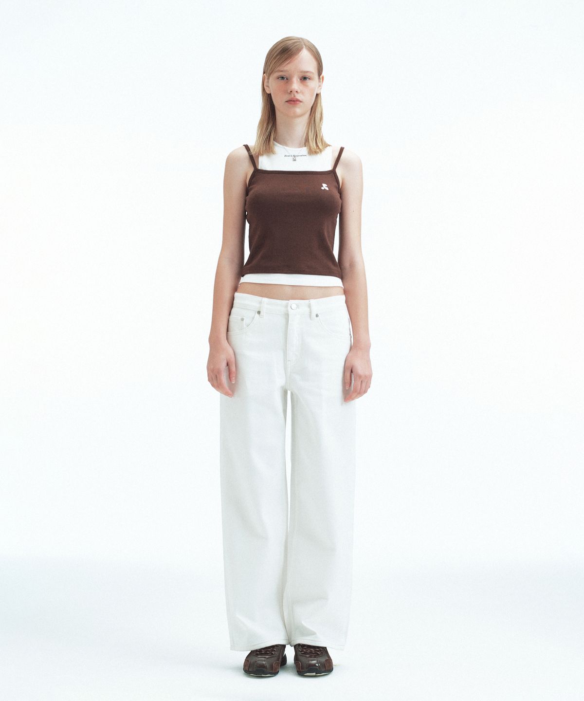 레스트앤레크레이션(REST&RECREATION) LAYERED SLEEVELESS - BROWN