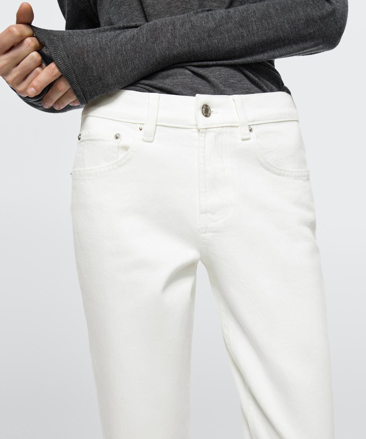 마시모두띠(MASSIMO DUTTI) 슬림핏 미드웨이스트 크롭 진