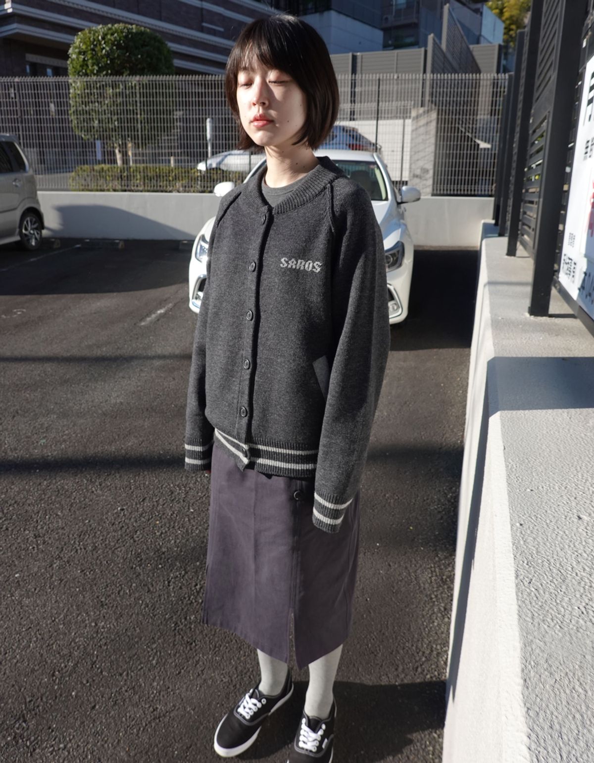 사로스(saros) saros knit cardigan - Charcoal(1)