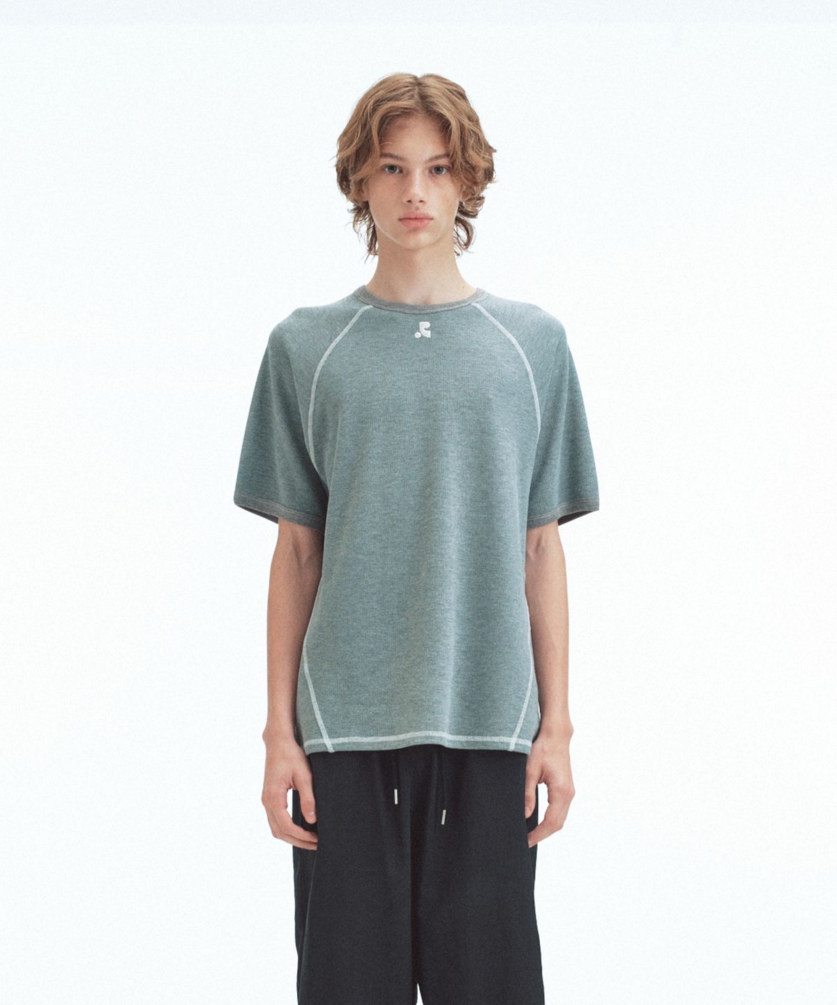 레스트앤레크레이션(REST&RECREATION) WAFFLE RAGLAN T-SHIRT - GREY