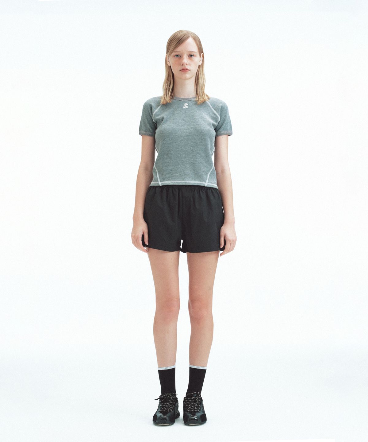 레스트앤레크레이션(REST&RECREATION) WAFFLE RAGLAN T-SHIRT - GREY